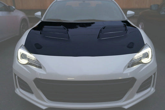 Toyota GT86 86 TRD GT SE Base 2017 2018 2019 2020 & Scion FR-S FRS 2013 2014 2015 2016 & Subaru BRZ TS Limited Premium 2013 2014 2015 2016 2017 2018 2019 2020 with Aftermarket Parts - VRS1 Style Vented Hood Carbon Fiber / FRP from EPR USA