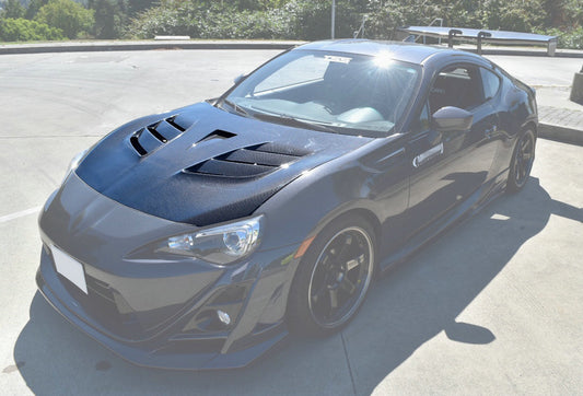 Toyota GT86 86 TRD GT SE Base 2017 2018 2019 2020 & Scion FR-S FRS 2013 2014 2015 2016 & Subaru BRZ TS Limited Premium 2013 2014 2015 2016 2017 2018 2019 2020 with Aftermarket Parts - VRS Style Hood without water blocking plate & Hood with water blocking plate Carbon Fiber / FRP from EPR USA