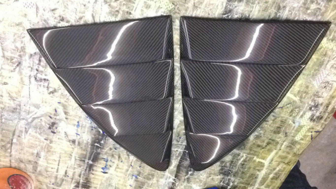 thumbnail image 2 of Carbon Fiber Look Window Side Louver Set For Toyota 86 / Scion FR-S / Subaru BRZ 2 of 4
