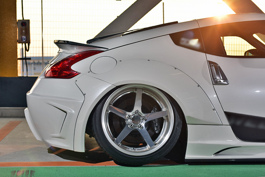 Nissan 370Z Sport Touring Base Fairlady Z Z34 Pre-Facelift 2009 2010 2011 & 370Z Sport Touring Base Fairlady Z Z34 Facelift 2012 2013 2014 2015 2016 2017 2018 2019 2020 & Nismo V1 2009 2010 2011 & Nismo V2 2012 2013 2014 2015 2016 2017 2018 2019 2020 with Aftermarket Parts - WEBERSPORT Style Rear Arches Carbon Fiber / FRP from EPR USA