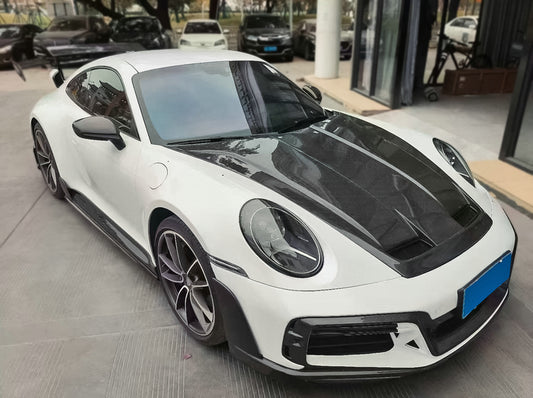 Porsche 911 992 992.1 Carrera Base/S/T/4/4S/Targa 4/ Targa 4S/GTS/Turbo/Turbo S 2020 2021 2022 2023 2024 & 911 992 992.2 Carerra Base/S/T/4/4S/Targa 4/ Targa 4S/GTS/Turbo/Turbo S 2025-ON with Aftermarket Parts - ZL Style Hood Dry Pre-preg Carbon from EPR USA