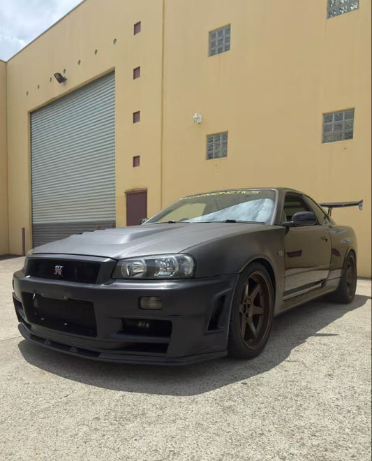 Nissan R34 GTR Base Nismo Z Tune S Tune R Tune V-Spec Tune Nur 1999 2000 2001 2002 2003 2004 with Aftermarket Parts - Z Tune Style Front Bumper PP from EP Racing