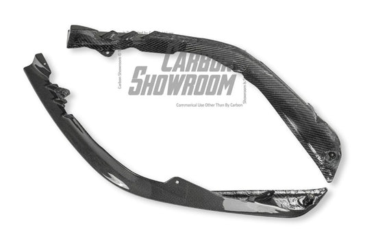 Ferrari SF90 Stradale & Spider 2021 2022 2023 2024 2025 with Aftermarket Parts - OEM 1:1 Style Replacement Front Lip Corners Pre-preg Carbon Fiber from Aero Republic