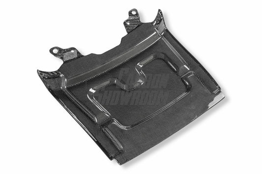 Ferrari SF90 Stradale & Spider 2021 2022 2023 2024 2025 with Aftermarket Parts - OEM 1:1 Style Replacement Engine Bay Center Surround Pre-preg Carbon Fiber from Aero Republic