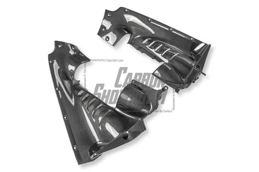 Ferrari SF90 Stradale & Spider 2021 2022 2023 2024 2025 with Aftermarket Parts - OEM 1:1 Style Replacement Engine Bay Side Panels Dry Pre-preg Carbon Fiber from Aero Republic