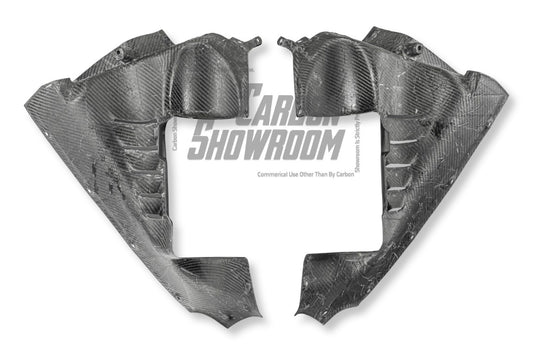 Ferrari SF90 Stradale & Spider 2021 2022 2023 2024 2025 with Aftermarket Parts - OEM 1:1 Style Replacement Engine Bay Side Panels Dry Pre-preg Carbon Fiber from Aero Republic