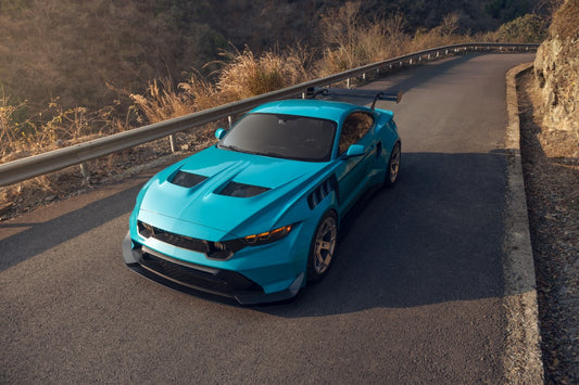 Ford Mustang Ecoboost V6 GT March1 Bullitt S550.1 S550.2 2015 2016 2017 2018 2019 2020 2021 2022 2023 (designed for ROBOT CRAFTSMAN S550 GTD Style widebody kit, S550.2 requires S550.1 headlight) with Aftermarket Parts - GTD Style Front Bumper Canards Carbon Fiber FRP from Robot Craftsman