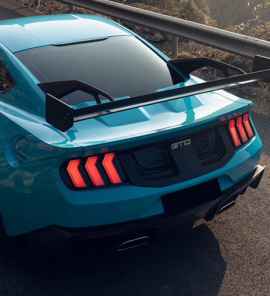 Ford Mustang Ecoboost V6 GT March1 Bullitt S550.1 S550.2 2015 2016 2017 2018 2019 2020 2021 2022 2023 (designed for ROBOT CRAFTSMAN S550 GTD Style widebody kit) with Aftermarket Parts - GTD Style Rear Trunk Lid Cover Carbon Fiber FRP from Robot Craftsman