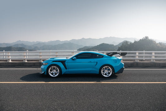 Ford Mustang Ecoboost V6 GT March1 Bullitt S550.1 S550.2 2015 2016 2017 2018 2019 2020 2021 2022 2023 (limits trunk functionality) with Aftermarket Parts - GTD Style Rear Spoiler Wing Carbon Fiber FRP from Robot Craftsman