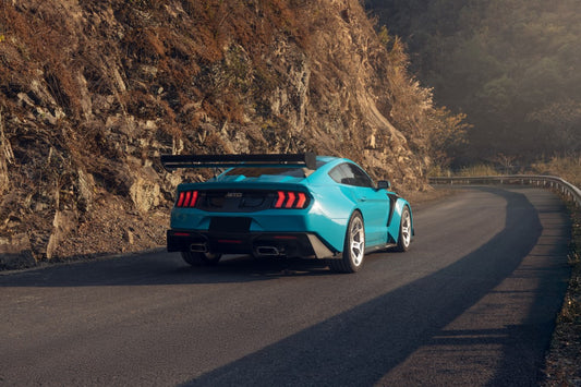 Ford Mustang Ecoboost V6 GT March1 Bullitt S550.1 S550.2 2015 2016 2017 2018 2019 2020 2021 2022 2023 (limits trunk functionality) with Aftermarket Parts - GTD Style Rear Spoiler Wing Carbon Fiber FRP from Robot Craftsman