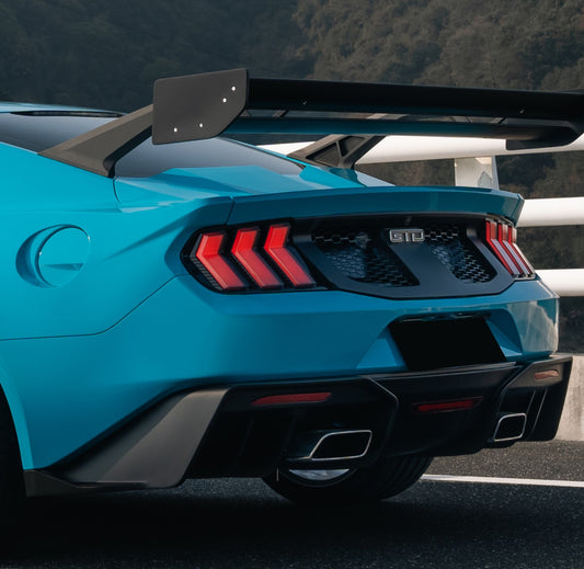 Ford Mustang Ecoboost V6 GT March1 Bullitt S550.1 S550.2 2015 2016 2017 2018 2019 2020 2021 2022 2023 with Aftermarket Parts - GTD Style Rear Bumper & Diffuser Carbon Fiber FRP from Robot Craftsman