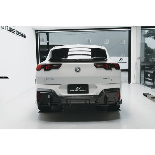 BMW X2 IX2 M35i sDrive28i xDrive28i U10 (with M-Sport bumper) 2024-ON with Aftermarket Parts - Rear Spoiler Dry Pre-preg Carbon Fiber / FRP from Future Design