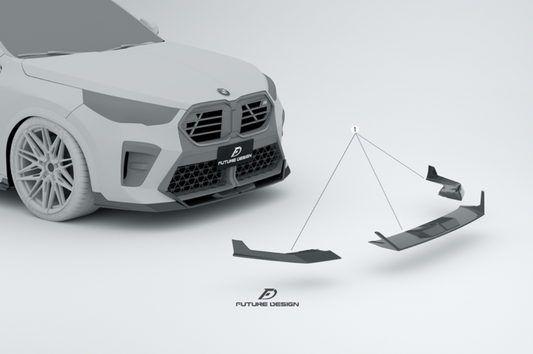 BMW X2 IX2 M35i sDrive28i xDrive28i U10 (with M-Sport bumper) 2024-ON with Aftermarket Parts - V2 Front Lip Pre-preg Carbon Fiber / FRP from Future Design
