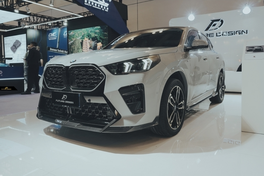 BMW X2 IX2 M35i sDrive28i xDrive28i U10 (with M-Sport bumper) 2024-ON with Aftermarket Parts - V2 Front Lip Pre-preg Carbon Fiber / FRP from Future Design