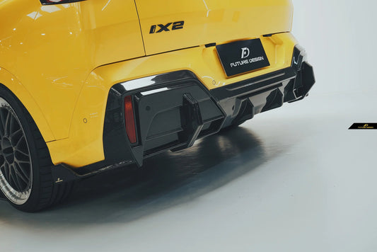 BMW X2 IX2 sDrive28i xDrive28i U10 (with M-Sport bumper) 2024-ON with Aftermarket Parts - Rear Diffuser Pre-preg Carbon Fiber / FRP from Future Design
