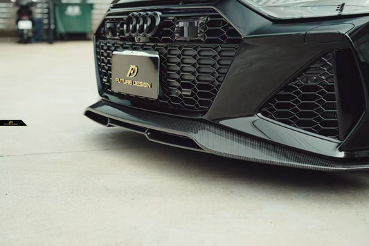Future Design Blaze Carbon Fiber FRONT LIP SPLITTER for Audi RS6 RS7 C8 2020-ON - Performance SpeedShop