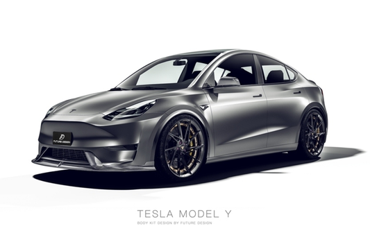 Future Design Carbon Fiber FRONT LIP SPLITTER for Tesla Model Y / Performance