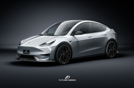 Future Design Carbon Fiber FRONT LIP SPLITTER for Tesla Model Y / Performance