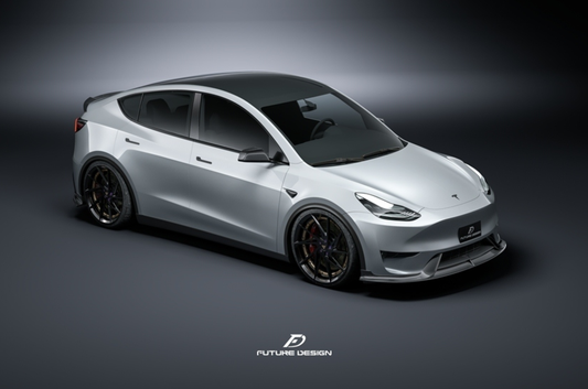 Future Design Carbon Fiber FRONT LIP SPLITTER for Tesla Model Y / Performance