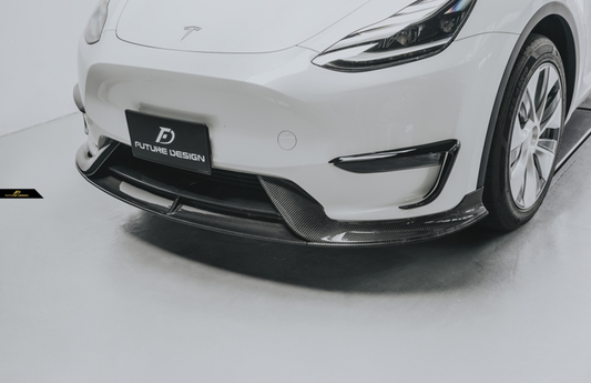 Future Design Carbon Fiber FRONT LIP SPLITTER for Tesla Model Y / Performance