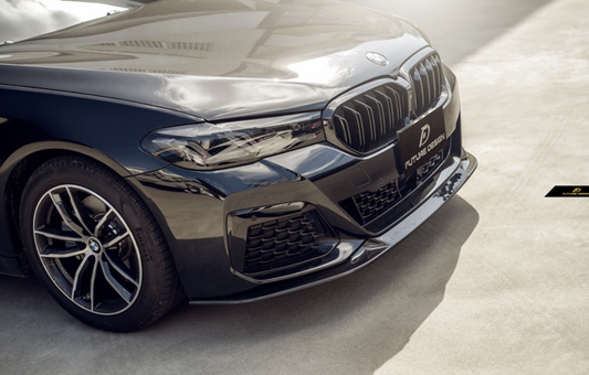 BMW 5 Series M550i 540i (With M-Package Bumper) G30 G31 LCI 2021 2022 2023 with Aftermarket Parts - MTECH Front Lip Carbon Fiber / FRP