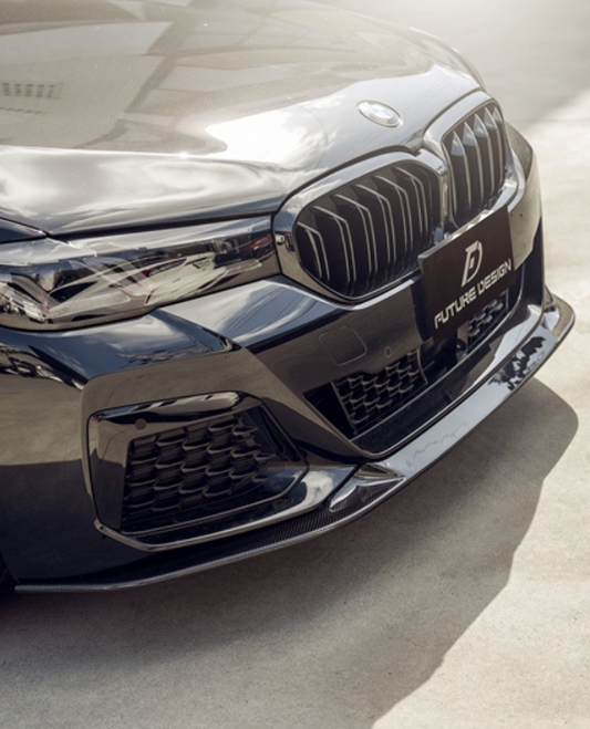 BMW 5 Series M550i 540i (With M-Package Bumper) G30 G31 LCI 2021 2022 2023 with Aftermarket Parts - MTECH Front Lip Carbon Fiber / FRP