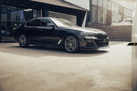 BMW 5 Series M550i 540i (With M-Package Bumper) G30 G31 LCI 2021 2022 2023 with Aftermarket Parts - MTECH Front Lip Carbon Fiber / FRP