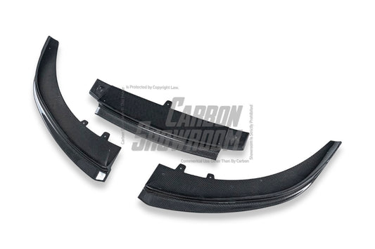 Porsche Taycan 9J1 Sedan/Cross Turismo RWD/4S/GTS/Turbo/Turbo S & (RWD/4S/GTS trims will require Sport Design Package) 2020-2024 with Future Design Carbon's Aftermarket Parts - Front Lip PSM Carbon Fiber / FRP