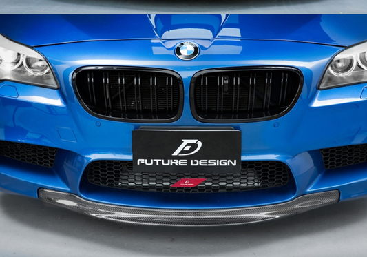BMW M5 F10 2012-2016 with Future Design Carbon's Aftermarket Parts - Front Lip RKP Style Carbon Fiber / FRP