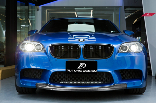 BMW M5 F10 2012-2016 with Future Design Carbon's Aftermarket Parts - Front Lip RKP Style Carbon Fiber / FRP
