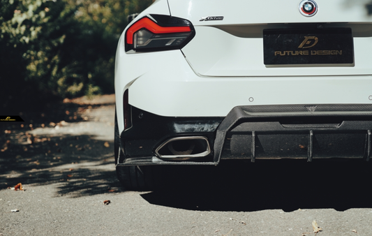 BMW 2 Series G42 230i (With M-Package Bumper) M240i 2022-ON with Future Design Carbon's Aftermarket Parts - Rear Canards Carbon Fiber / FRP