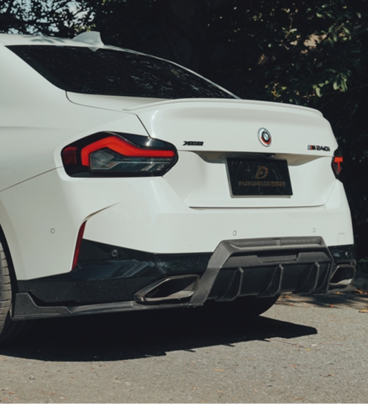 BMW 2 Series G42 230i (With M-Package Bumper) M240i 2022-ON with Future Design Carbon's Aftermarket Parts - Rear Diffuser Carbon Fiber / FRP