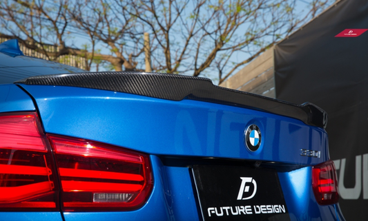 BMW 3 Series 340i 335i 330i 328i 320i 318i 335d 330d 325d 320d 318d 316d F30 Sedan 2012 2013 2014 2015 2016 2017 2018 2019 & M3 F80 Sedan 2014 2015 2016 2017 2018 with Aftermarket Parts - Rear Spoiler Carbon Fiber / FRP