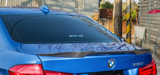 BMW 3 Series 340i 335i 330i 328i 320i 318i 335d 330d 325d 320d 318d 316d F30 Sedan 2012 2013 2014 2015 2016 2017 2018 2019 & M3 F80 Sedan 2014 2015 2016 2017 2018 with Aftermarket Parts - Rear Spoiler Carbon Fiber / FRP