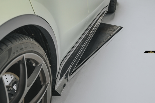 Tesla Model Y Performance AWD Long Range RWD Standard 2020 2021 2022 2023 2024 2025 with Aftermarket Parts - Side Skirts Carbon Fiber / FRP
