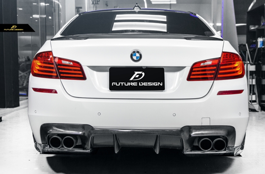 BMW M5 & 5 series F10/F11/F18 520 528 535 with M-Package 2010 2011 2012 2013 2014 2015 2016 2017 with Aftermarket Parts - V2 Rear Diffuser Carbon Fiber / FRP