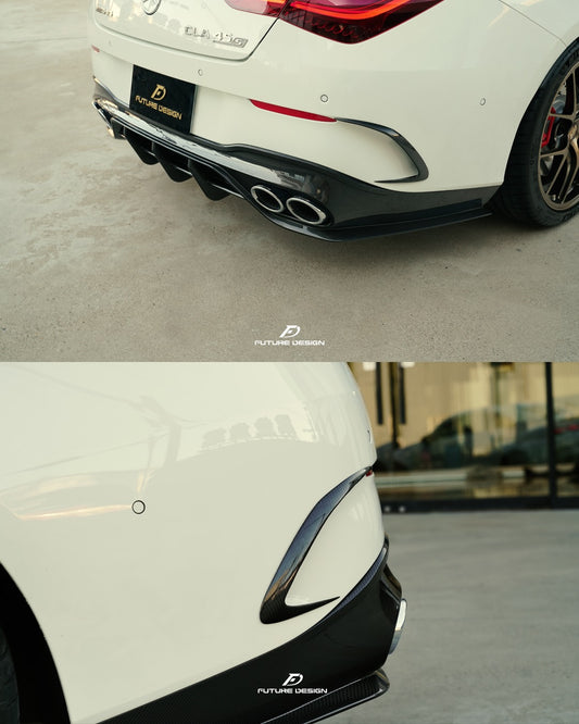 Future Design FD GT Carbon Fiber Rear Bumper Canards For CLA C118 CLA45 CLA35 CLA250 2020-ON