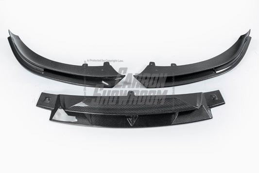 Future Design FD V2 Carbon Fiber FRONT LIP SPLITTER for Porsche Taycan Base 4S GTS
