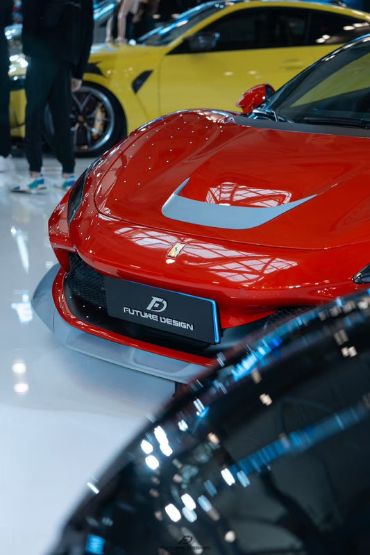 Future Design Carbon Fiber Hood Bonnet Intake Vents for Ferrari F8 - Performance SpeedShop