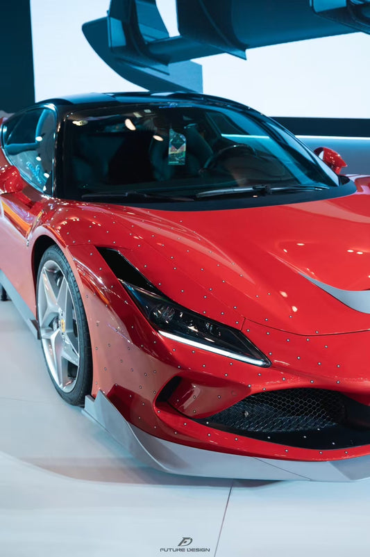 Future Design Carbon Fiber Hood Bonnet Intake Vents for Ferrari F8 - Performance SpeedShop