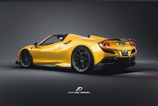 Ferrari F8 Tributo F8 Spider 2020 2021 2022 2023 with Aftermarket Parts - Rear Spoiler Carbon Fiber / FRP from Future Design