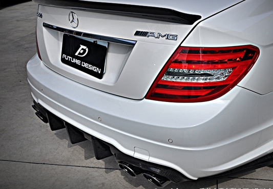 Mercedes Benz W204 Facelift C200 C250 C300 C63 2012 2013 2014 with Aftermarket Parts - FD GT Rear Diffuser Carbon Fiber / FRP from Future Design