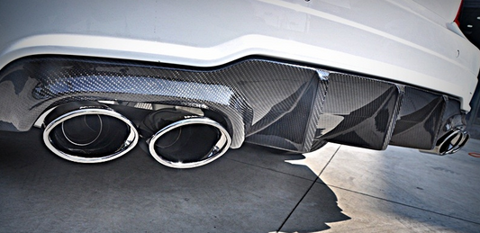 Mercedes Benz W204 Facelift C200 C250 C300 C63 2012 2013 2014 with Aftermarket Parts - FD GT Rear Diffuser Carbon Fiber / FRP from Future Design