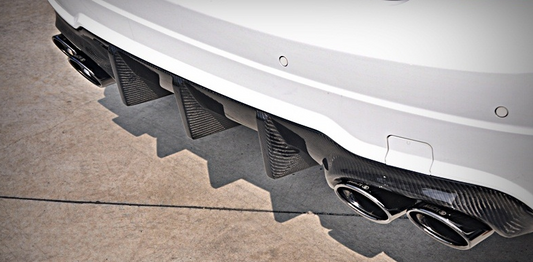 Mercedes Benz W204 Facelift C200 C250 C300 C63 2012 2013 2014 with Aftermarket Parts - FD GT Rear Diffuser Carbon Fiber / FRP from Future Design