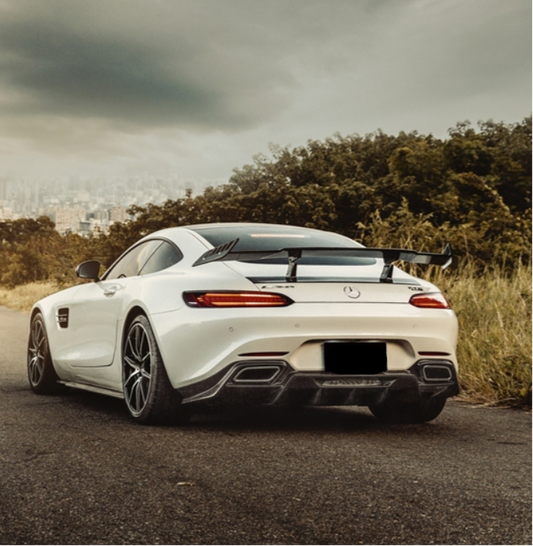 Mercedes Benz AMG GT GTS C190 2015 2016 2017 2018 2019 2020 2021 with Aftermarket Parts - RT Style Rear Diffuser Pre-preg Carbon Fiber from Aero Republic