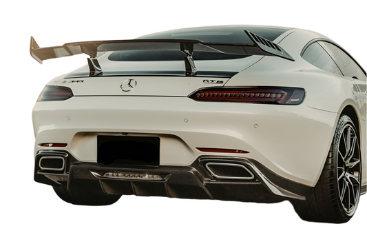 Mercedes Benz AMG GT GTS C190 2015 2016 2017 2018 2019 2020 2021 with Aftermarket Parts - RT Style Rear Diffuser Pre-preg Carbon Fiber from Aero Republic