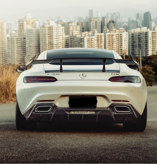 Mercedes Benz AMG GT GTS C190 2015 2016 2017 2018 2019 2020 2021 with Aftermarket Parts - RT Style Rear Diffuser Pre-preg Carbon Fiber from Aero Republic