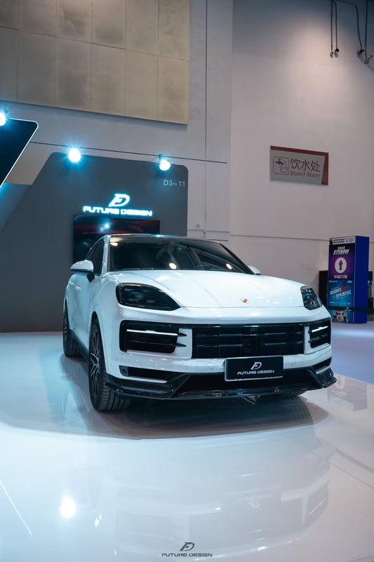 Future Design Carbon Fiber FRONT LIP SPLITTER for Porsche Cayenne Coupe 9Y3 - Performance SpeedShop