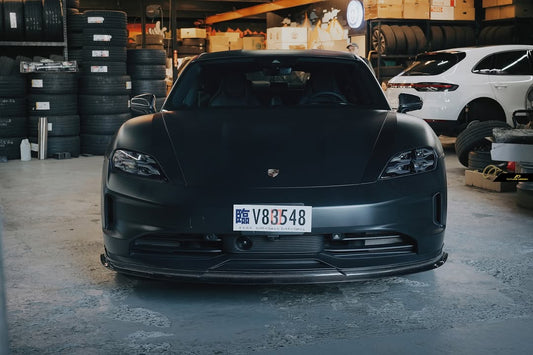 Future Design FD V1 Carbon Fiber FRONT LIP SPLITTER for Porsche Taycan Base & 4S - Performance SpeedShop