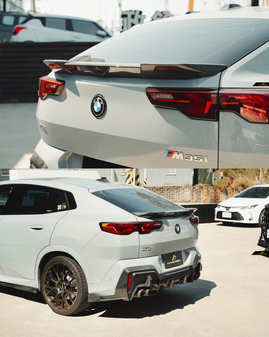 BMW X2 IX2 M35i sDrive28i xDrive28i U10 (with M-Sport bumper) 2024-ON with Aftermarket Parts - Rear Spoiler Dry Pre-preg Carbon Fiber / FRP from Future Design